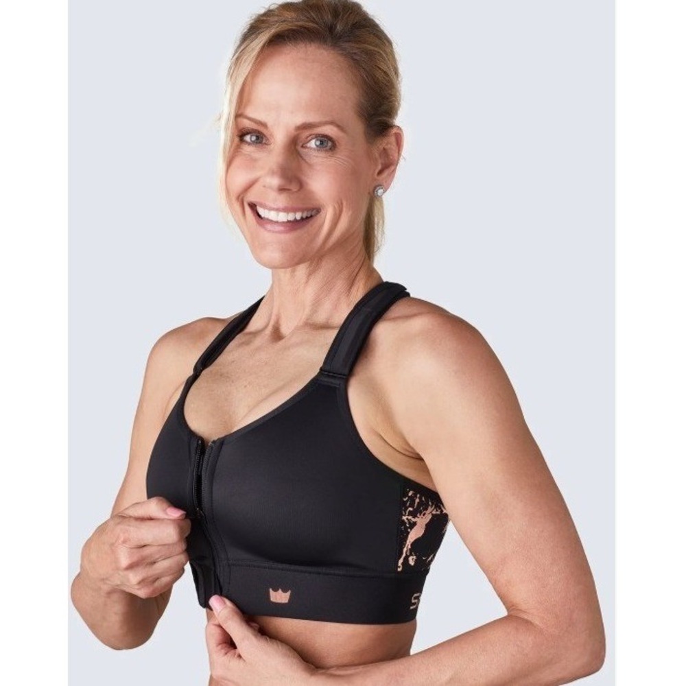 NWT SHEFIT Women's Active Medium Impact Flex Sports Bra Black Size 3Luxe 3XLarge